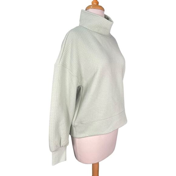 Calia Carrie Underwood Textured Cowl Neck Sweatshirt Mint Green Small Cozy - Picture 5 of 13